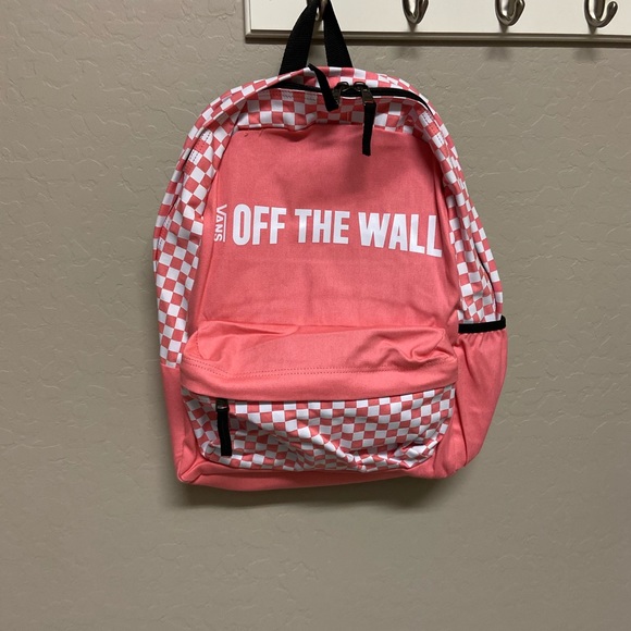 pink checkered vans bookbag